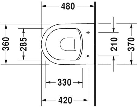 Duravit Me By Starck Wandwc Wit Hoogglans 480 Mm