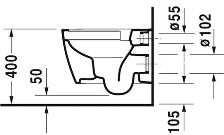 Duravit Me By Starck Wandwc Wit Hoogglans 480 Mm