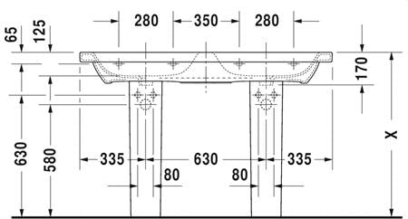 Duravit Durastyle Dubbele Wastafel Wit Hoogglans 1300 Mm