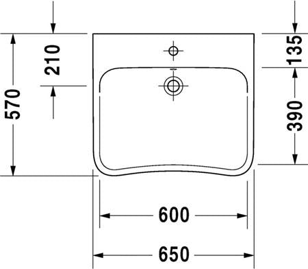 Duravit Durastyle Wastafel Wit Hoogglans 650 Mm