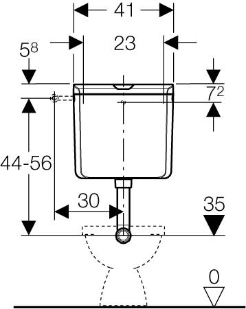 Geberit Ap120 Laaghangend Reservoir Sp/Stop Spoeling Wit