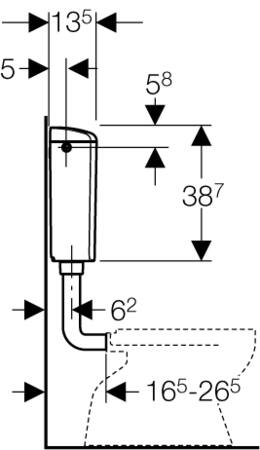 Geberit Ap120 Laaghangend Reservoir Sp/Stop Spoeling Wit