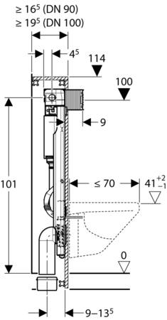 Geberit Gis Wandcloset H114Cm Omega Res12Cm