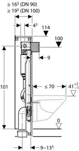 Geberit Gis Wandcloset H114Cm Omega Res12Cm