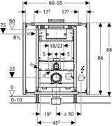 Geberit Gismodule Wandcloset H90 B60-95Cm Omega Res12Cm