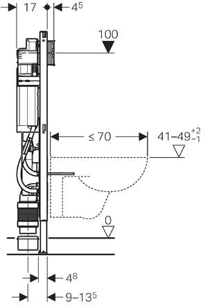 Geberit Duofix W.-Wc 112 Cm Sigma 12 Cm Wc Hoogte Verstel. Armst.