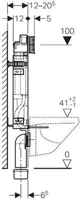 Geberit Kombifix Element Voor Wand-Wc 108 Cm Met Sigma12 Cm