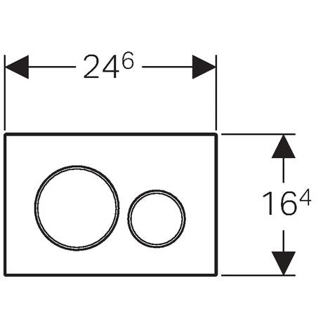 Geberit Bed.pl. Sigma20 Gr/Kl Spoeling Vergr. Geb.rvs/Gep.rvs/Geb.rvs