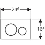 Geberit Bed.pl. Sigma20 Gr/Kl Spoeling Vergr. Geb.rvs/Gep.rvs/Geb.rvs