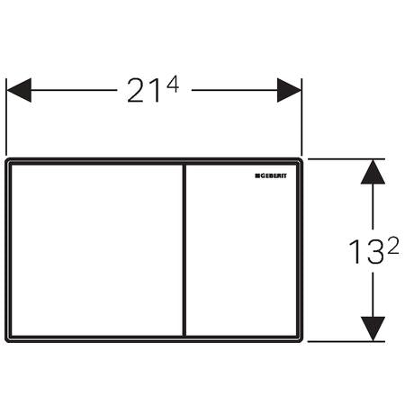 Geberit Bed.pl. Sigma60 Gr/Kl Spoeling Spoeling Glas Chroom