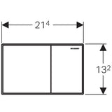 Geberit Bed.pl. Sigma60 Gr/Kl Spoeling Spoeling Glas Chroom