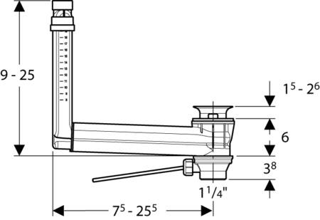 Geberit Afvoergarnituur Met Interne Overloop Wst 1.1/4&quot;