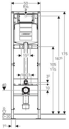 Geberit Duofix Voor Slophopper Met Inbouwreservoir Wandkraan Opbouw