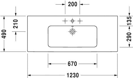 Duravit Me By Starck Wastafel Wit Hoogglans 1230 Mm