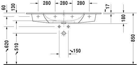 Duravit Me By Starck Wastafel Wit Hoogglans 1230 Mm