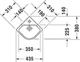 Duravit Me By Starck Hoekfonteintje Wit Hoogglans 435 Mm