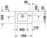 Duravit Me By Starck Fonteintje Wit Hoogglans 430 Mm