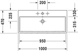 Duravit Vero Air Wastafel Wit Hoogglans 1000 Mm