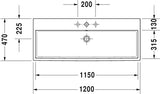 Duravit Vero Air Wastafel Wit Hoogglans 1200 Mm