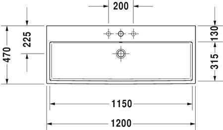 Duravit Vero Air Wastafel Wit Hoogglans 1200 Mm