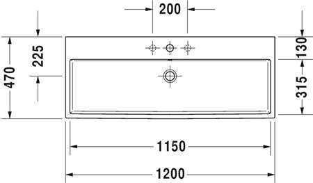 Duravit Vero Air Wastafel Wit Hoogglans 1200 Mm