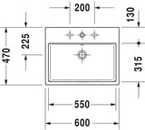 Duravit Vero Air Opzetwastafel Wit Hoogglans 600 Mm