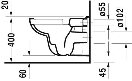 Duravit D-Code Wandwc Wit Hoogglans 545 Mm