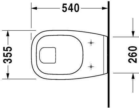 Duravit D-Code Wandwc Wit Hoogglans 540 Mm