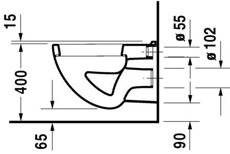 Duravit D-Code Wandwc Wit Hoogglans 540 Mm