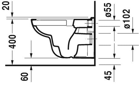 Duravit D-Code Toilet Set Hangend 545 Mm