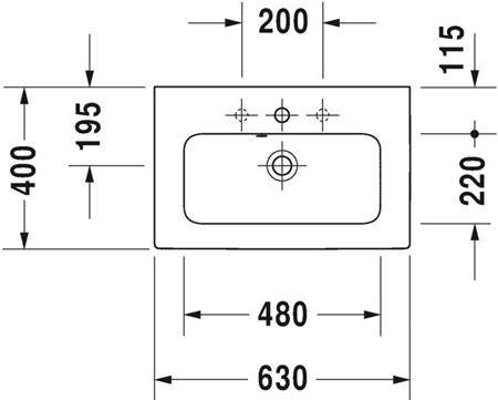 Duravit Me By Starck Wastafel Wit Hoogglans 630 Mm