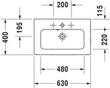 Duravit Me By Starck Wastafel Wit Hoogglans 630 Mm