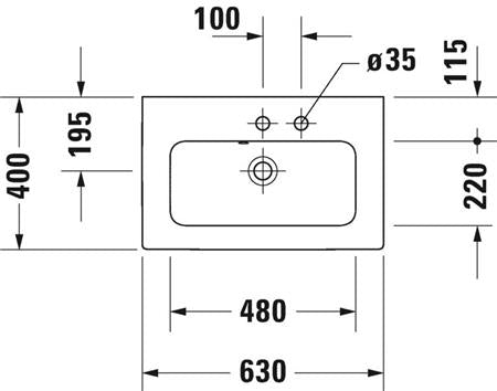 Duravit Me By Starck Wastafel Wit Hoogglans 630 Mm