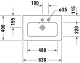 Duravit Me By Starck Wastafel Wit Hoogglans 630 Mm