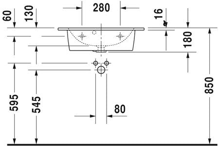 Duravit Me By Starck Wastafel Wit Hoogglans 630 Mm