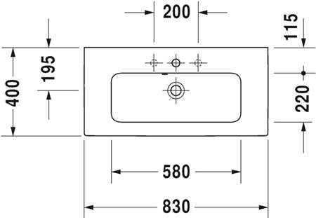 Duravit Me By Starck Wastafel Wit Hoogglans 830 Mm