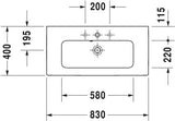 Duravit Me By Starck Wastafel Wit Hoogglans 830 Mm