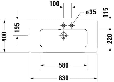 Duravit Me By Starck Wastafel Wit Hoogglans 830 Mm