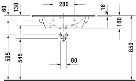 Duravit Me By Starck Wastafel Wit Hoogglans 830 Mm