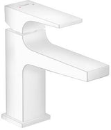 Hansgrohe Hg Basin Mixer 100 Metropol Matt White Short Spout With Push-Open Wast