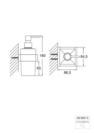 Steinberg Stei 460 Zeepdispens Wand M.zwt/Sat Wit