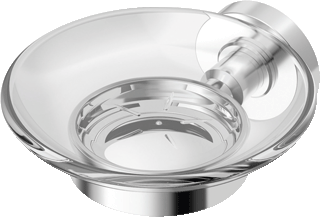 Ideal Standard Iom Zeepschaal Rond Van Transparant Glas Met Houder Chroom