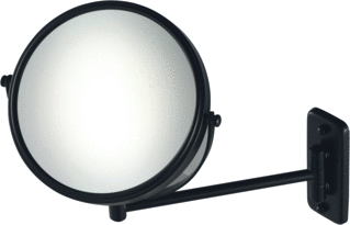 Geesa Mirror Scheerspiegel Rond Zwart - 1-Armig Normaal En 3X Vergrotend