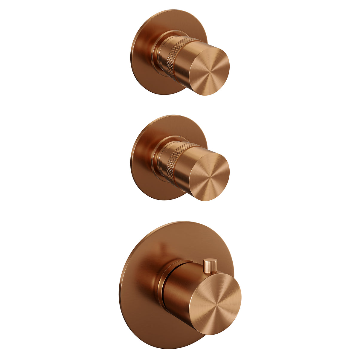 Brauer Copper Edition Thermostatische Inbouw Regendouche Set 09 Met 20 Cm Douchekop En Gebogen Muurarm En 3-Standen Handdouche En Doucheslang En Wandaansluitbocht Koper Geborsteld Pvd