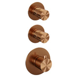 Brauer Copper Edition Thermostatische Inbouw Regendouche Set 09 Met 20 Cm Douchekop En Gebogen Muurarm En 3-Standen Handdouche En Doucheslang En Wandaansluitbocht Koper Geborsteld Pvd