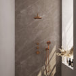 Brauer Copper Carving Thermostatische Inbouw Regendouche Set 09 Met 20 Cm Douchekop En Gebogen Muurarm En 3-Standen Handdouche En Doucheslang En Wandaansluitbocht Koper Geborsteld Pvd