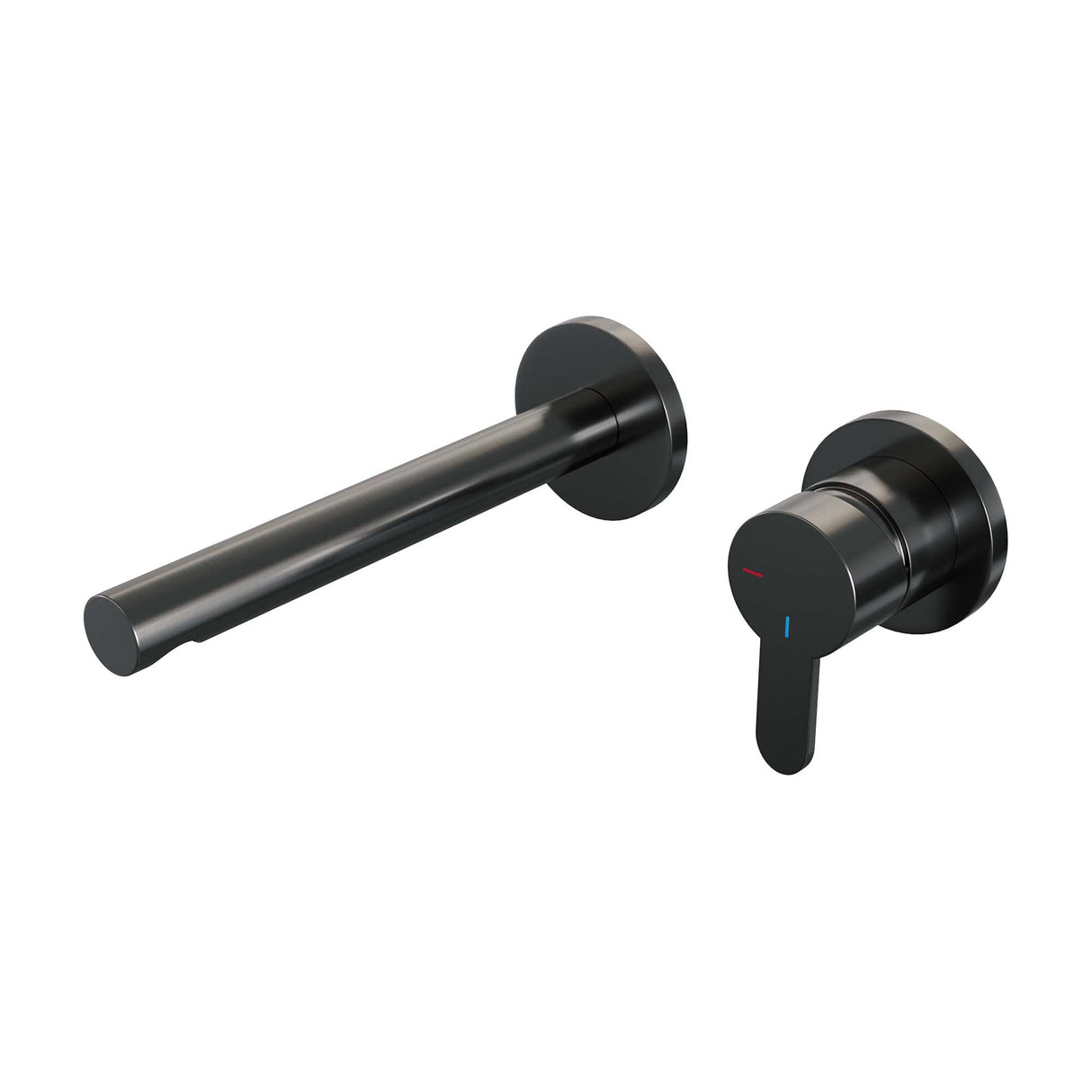 Brauer Gunmetal Edition Inbouw Wastafelmengkraan Met Rechte Uitloop En Rozetten Model D1 Gunmetal Geborsteld Pvd