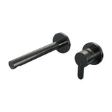 Brauer Gunmetal Edition Inbouw Wastafelmengkraan Met Rechte Uitloop En Rozetten Model D1 Gunmetal Geborsteld Pvd