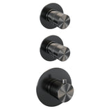 Brauer Gunmetal Edition Thermostatische Inbouw Regendouche Set 05 Met 20 Cm Douchekop En Plafondarm En Staaf Handdouche En Doucheslang En Wandaansluitbocht Gunmetal Geborsteld Pvd