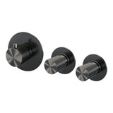 Brauer Gunmetal Carving Thermostatische Inbouw Badkraan Set 02 Met Badvulcombinatie En 3-Standen Handdouche En Doucheslang En Wandaansluitbocht Gunmetal Geborsteld Pvd